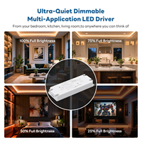 Transformador de Plástico Individual de 60W con Certificación ETL Clase 2, Atenuable por Triac, de CA 120V a CC 12V para Iluminación LED, Compatible con Atenuadores Lutron