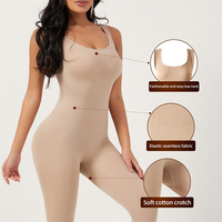 Body sans manches à col carré pour femmes contrôle du ventre jambe longue Shapewear string sculptant le corps Shaper