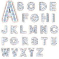 26 Parches de Tela Bordados con Letras Inglesas, Parches de Tela y Parches de Alfabeto Bordados