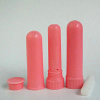 Tube d'inhalateur nasal en plastique vierge équipé d'un bâtonnet en coton, tube d'inhalateur nasal à huile essentielle, emballage en gros