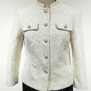 Small Fragrance Casual Short Jacket Fashion Luxury Korean Design Sequined Decoration Coat for Women's