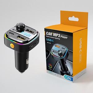 Chargeur pour voiture <span class=keywords><strong>Bluetooth</strong></span> 5.0 Transmetteur <span class=keywords><strong>FM</strong></span> 20W PD Type-C Dual USB Ambient Light Allume-cigare MP3 Music Player OTP OVP - Product Image 6