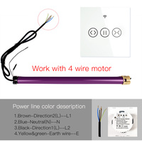 Interrupteur intelligent pour rideaux et volets roulants LangYeao Tuya WiFi+RF433, 600W, moteur 4 fils, compatible avec Alexa et Google Home, contrôle tactile et minuterie