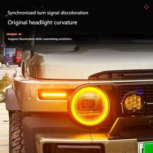 2025 nueva llegada actualización Led luces delanteras círculo amarillo Ángel ojo faro Halo anillo para Chery Icar V23 Accesorios - Product Image 5