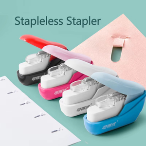 Agrafeuse sans agrafes mini en gros, agrafage facile et sans effort pour livres, fournitures de reliure de bureau, maison intelligente - Product Image 4