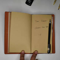 Carnet de voyage écologique à couverture souple rechargeable, couleur bronzée, impression personnalisée, agenda en cuir, carnet de marque
