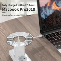 Venta al por mayor de fábrica 1M 60W Cable de alimentación de datos de teléfono móvil de carga rápida Cable de cargador tipo C a C para iPhone 15 16