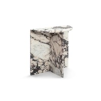 Meubles de luxe Landiview, meubles de chambre à coucher, table d'appoint en marbre Calacatta Viola Luna demi-lune italien