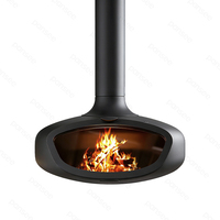 Poêle à bois moderne PANSEE SkyFire 1000 mm à flamme réelle, chauffage autoportant suspendu pour intérieur, salle à manger et cuisine