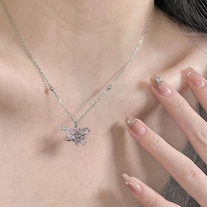 Love Planet Necklace Heart Shaped Zircon Pendant Clavicle Chain For Women Everyday Wear - Product Image 2