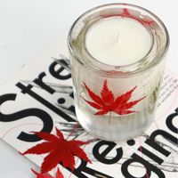 5 Farben Raffinierte Romantische Warme Blumendesign-Kerzen Handgemachte Soja-Gel-Wachs Duftkerzen für Halloween und Weihnachten