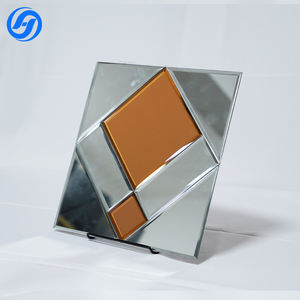 Carreaux de mosaïque miroir en <span class=keywords><strong>parquet</strong></span> à motif diamant de luxe moderne, carreaux muraux géométriques argentés ambrés pour salle de bain et crédence, réfléchissants - Product Image 3