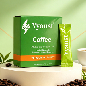 Café Energético Tongkat Ali, Fórmula Herbal Natural Vital, 10g*10 Sobres, Bebida Instantánea para el Bienestar, Marca Privada OEM - Product Image 3