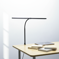 Lampe de bureau LED minimaliste à double tête col de cygne, tactile électrique, intensité réglable, lumière blanc chaud, protection oculaire, pour salle de lecture