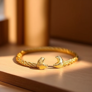 Fashion <b>Bangle</b> 316L Stainless Steel PVD Gold Plating Sustainable Resistant Bracelet - Product Image 3