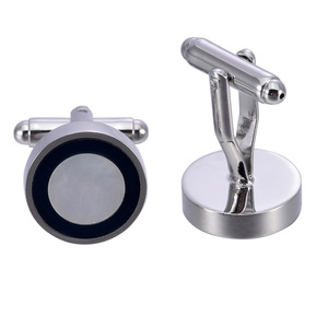 Pháp vòng hình hai màu ngọc trai vỏ Khuy măng sét cho đám cưới Kinh doanh Quà Tặng - Product Image 3