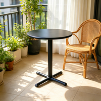 Table de bar sur pieds gain de place, base en X à quatre pieds, hauteur réglable, plateau de 60 cm, multicolore, noyer noir, rouge, usage polyvalent