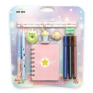 SOODODO NST0001 vente en gros, ensemble de crayons fantaisie de haute qualité, pas cher, avec règle, gomme, ensembles de papeterie scolaire pour enfants