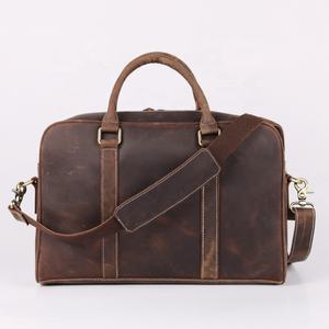 CHANGRONG大型ユニセックスビンテージブラウンレザーラップトップブリーフケースバッグカスタムハードケースエンボス加工ロゴ付き男性用日常使用 - Product Image 2