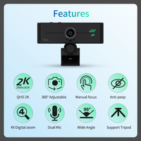 Gsou 2022 nuovo arrivo webcam 2k 4X zoom control web cam UHD 2K webcam per conferenze di computer