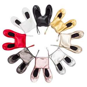 Женская складная дорожная балетная обувь без шнуровки на плоской подошве - Product Image 1