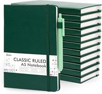 Carnet personnalisé A5 à couverture rigide pour étudiant Journal à pois en cuir végétalien avec ruban porte-stylo à bandage choix plus économique