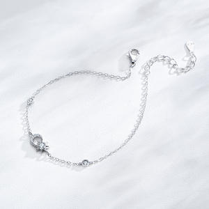 Pulsera de Cadena con Sol y Luna de Plata de Ley S925 y Circonita - Regalo de San Valentín para Mujer, Versión de Cobre Personalizable - Product Image 6