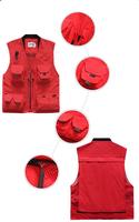 Homme à Maillage Gilet De Pêche Photographie Travail Multi-poches À L'extérieur du Journaliste Gilet Slim Fit Doublure En Maille