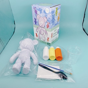 Phổ biến DIY 23cm Trắng Gấu Bông sơn Kit chất lỏng bạo lực gấu trên vải với 44 màu sắc Acrylic chất lỏng sơn thiết lập bao bì - Product Image 4