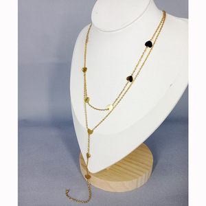 Minimalist Multi Layered Heart Chain Necklace Gold Long Tassel Stackable Jewelry Gift For Women Fashion Necklaces - Product Image 3
