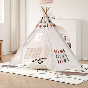 Tenda da <span class=keywords><strong>Campeggio</strong></span> per Bambini a Forma di Tipi Indiano, in Cotone e Canapa, per 1-2 Persone, Quattro Stagioni, Ideale per Picnic - Product Image 3