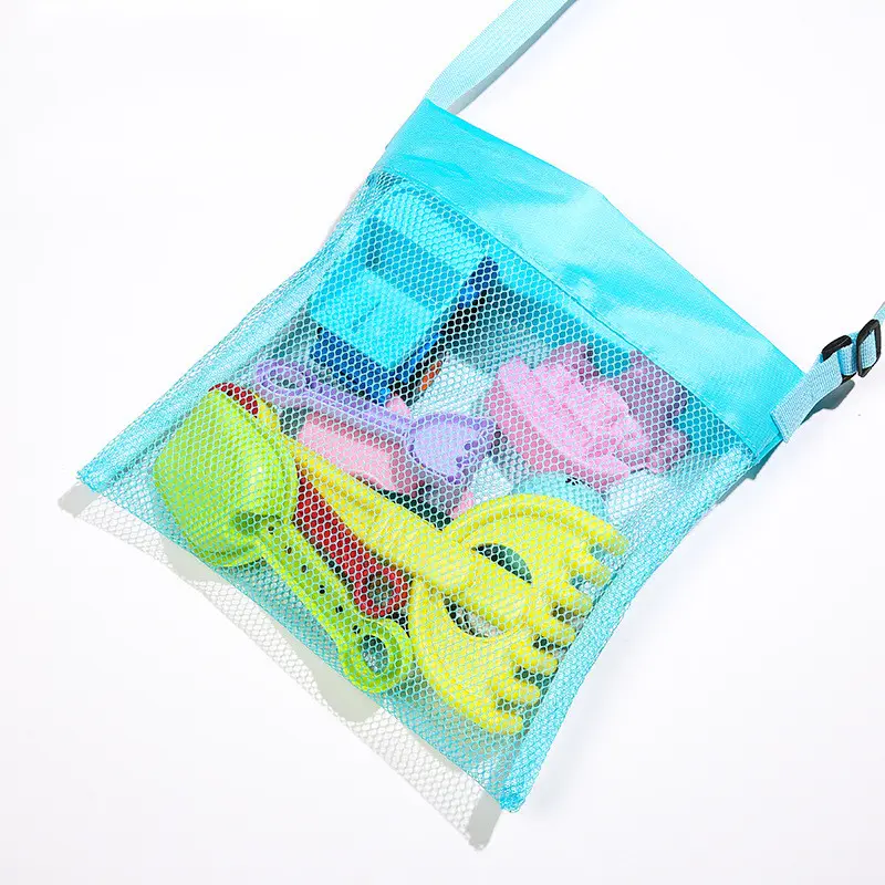 2022 2023 Summer Solid Color Shell Collecting Bag Toy Swimming Accessories Mesh Beach Bag for Kids