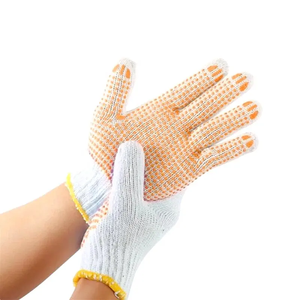 Guantes de Seguridad de PVC con Puntos, Calibre 10, Tejido de Algodón con Puntos de PVC, Guantes de Trabajo de Algodón con Puntos para Protección de Manos - Product Image 3