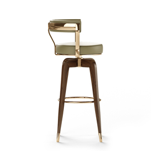 Tabourets de <span class=keywords><strong>bar</strong></span> pivotants de luxe modernes avec pieds en bois de frêne massif et structure métallique pour salles à manger, bars, hôtels, restaurants, cafés - Product Image 4