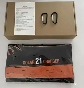 Painel solar dobrável portátil de tamanho pequeno 21W 28W 40W 60W Carregador de painel solar USB para campistas Power Bank