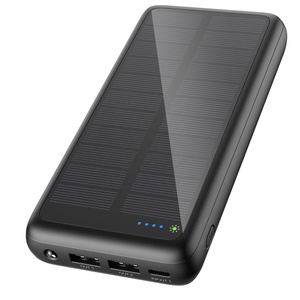 Banco de Energía Portátil Personalizado con Panel Solar, Li-Polímero, Impermeable, con Doble USB Tipo C, 20000mAh, Carga Rápida <span class=keywords><strong>para</strong></span> Teléfonos Celulares - Product Image 1
