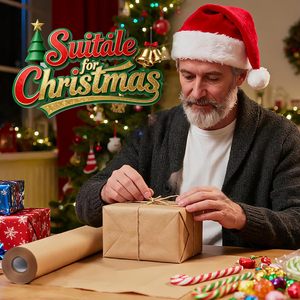 Rouleau de papier kraft, 100 pieds de papier kraft recyclé pour l'emballage, le déménagement, l'emballage cadeau, l'expédition, les <span class=keywords><strong>colis</strong></span>, l'art mural, l'artisanat - Product Image 4