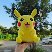 Boneka Plush Anime Kartun Lucu Pikachu 8 Inch Kawaii Pokemon Boneka Gantungan Kunci untuk Hadiah Mainan Plush Isi Dakron dari Mesin Cakar