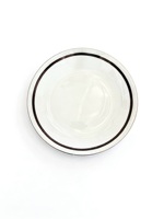 Assiette de table en porcelaine fine blanche, style américain, personnalisée, écologique, de qualité alimentaire, faite à la main, avec bord doré, vente en gros, OEM