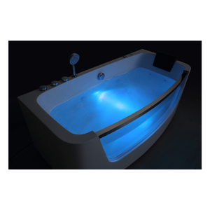 <span class=keywords><strong>Baignoire</strong></span> balnéo de luxe AFFINARE 1,6 m en acrylique avec panneau latéral en verre, design victorien rectangulaire, avec fonction massage, pour usage intérieur - Product Image 3