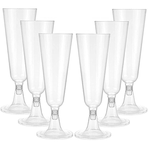 Juego <span class=keywords><strong>de</strong></span> 25 Copas <span class=keywords><strong>de</strong></span> Champán Desechables <span class=keywords><strong>de</strong></span> Plástico PS Transparente <span class=keywords><strong>de</strong></span> 4.7oz/150ml para Bodas, Fiestas y Uso Diario - Product Image 1