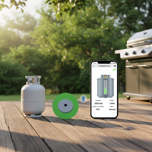Capteur de niveau ultrasonique Bluetooth pour bouteille de gaz GPL, application mobile LPG2412, affichage du pourcentage, alarme de niveau bas - Product Image 1