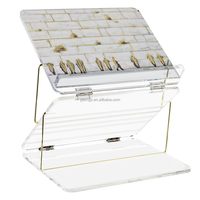 Cadeaux Rosh Hashanah Pessah Prière Livre Étagère Stand Judaica Juif Pliable Personnalisé Table Top Lucite Acrylique Shtender