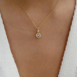 Collar con Colgante de Circonita Clásico de Plata de Ley S925 CANNER Simple, Talla 5A, Chapado en Oro de 18k, Cadena para Uso Diario, Venta al por Mayor - Product Image 4