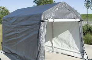 <span class=keywords><strong>Abri</strong></span> de rangement portable en <span class=keywords><strong>métal</strong></span> pour <span class=keywords><strong>extérieur</strong></span> 6 x 6 pieds avec porte à fermeture éclair enroulable pour vélo, <span class=keywords><strong>moto</strong></span>, respectueux de l'environnement - Product Image 2