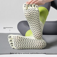 Calcetines de Yoga de 5 Dedos para Mujer, Pilates, Gimnasio, Deportes de Interior, Antideslizantes, de Algodón, Color ODM, Micropresión, Antibacterianos, Absorbentes del Sudor