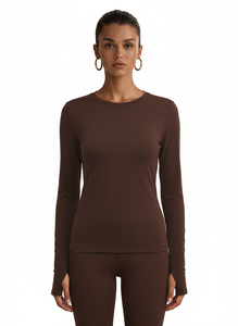 <span class=keywords><strong>Camisetas</strong></span> de Manga Larga para <span class=keywords><strong>Mujer</strong></span>, con Logotipo Personalizado, <span class=keywords><strong>Segunda</strong></span> <span class=keywords><strong>Piel</strong></span>, Suaves como la Nube, de Nailon 66, Ligeras, Elásticas en Cuatro Direcciones, con Compresión y Abertura para el Pulgar - Product Image 2