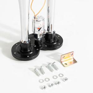 Double klaxon à air chromé de <span class=keywords><strong>camion</strong></span> de 12 \ "x9-1/2 \" personnalisé avec conception de haut-parleur à 2 voies d'électrovanne de 12/24 volts pour <span class=keywords><strong>camion</strong></span> - Product Image 3