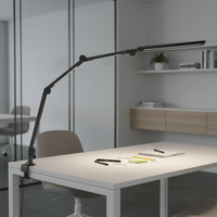 Lampe de bureau LED électrique à pince en aluminium de style nordique, 3 sources lumineuses, flexible, simple, moderne, avec mémoire de luminosité et protection oculaire
