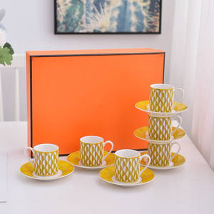 Juego de Tazas y Platos de Lujo Serie H para Café Espresso, 6 Tazas y 6 Platos, Estilo Turco - Product Image 2